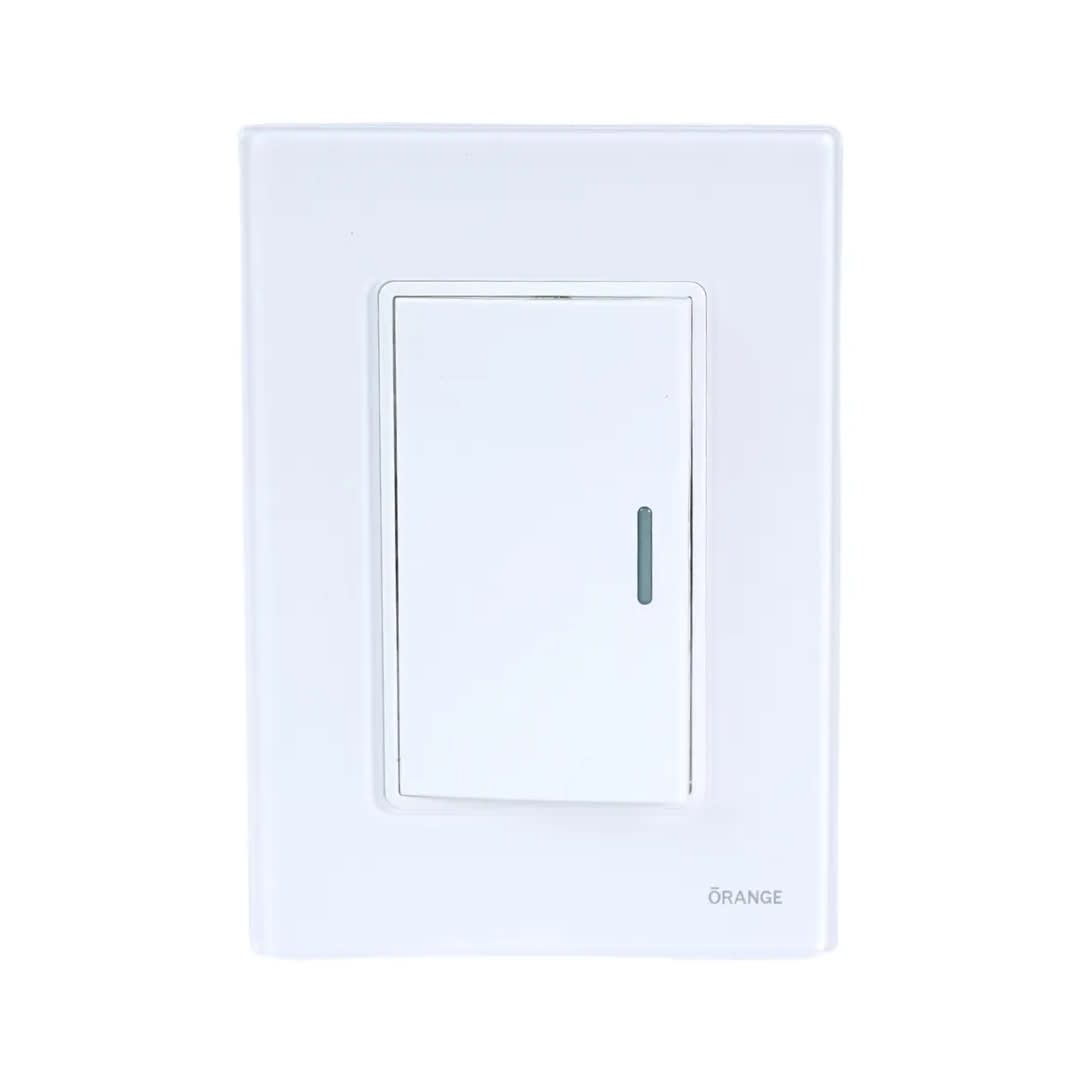 PLACA ARMADA INTERRUPTOR SIMPLE VITRO BLANCO ORANGE