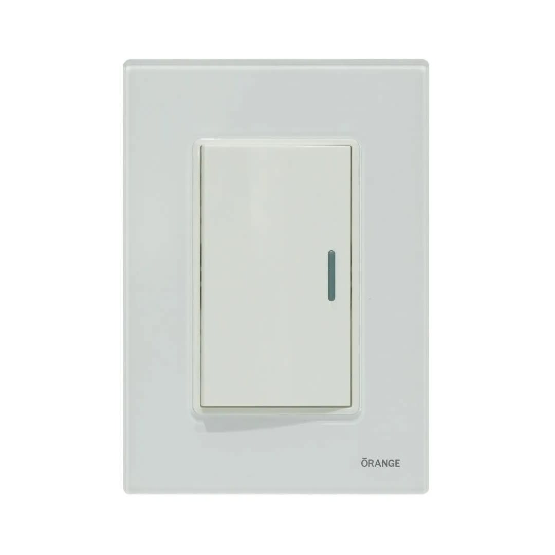 PLACA ARMADA CONMUTADOR SIMPLE VITRO BLANCO ORANGE