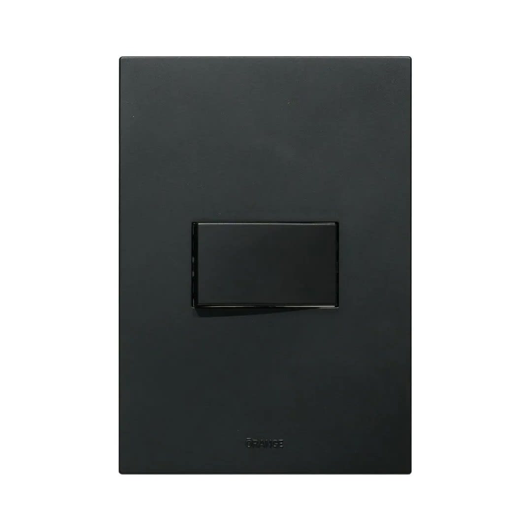 PLACA ARMADA INTERRUPTOR SIMPLE MATTE NEGRO ORANGE