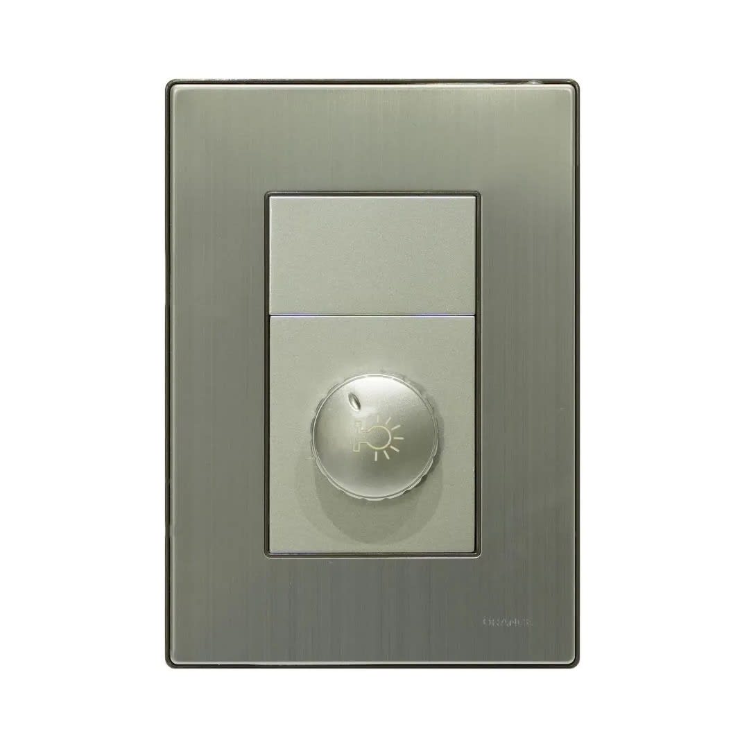 PLACA ARMADA INTERRUPTOR DIMMER ACERO INOXIDABLE ORANGE