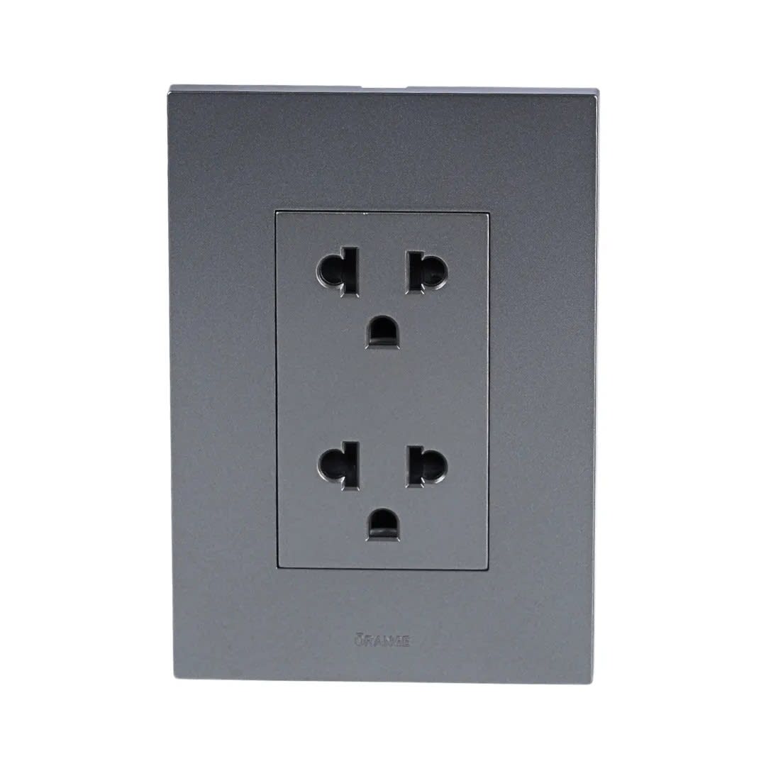 PLACA ARMADA TOMACORRIENTE DOBLE UNIVERSAL MATTE LT TERRA ORANGE