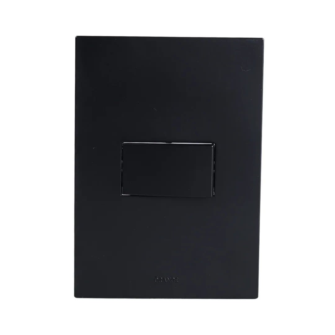 PLACA ARMADA CONMUTADOR SIMPLE MATTE NEGRO ORANGE