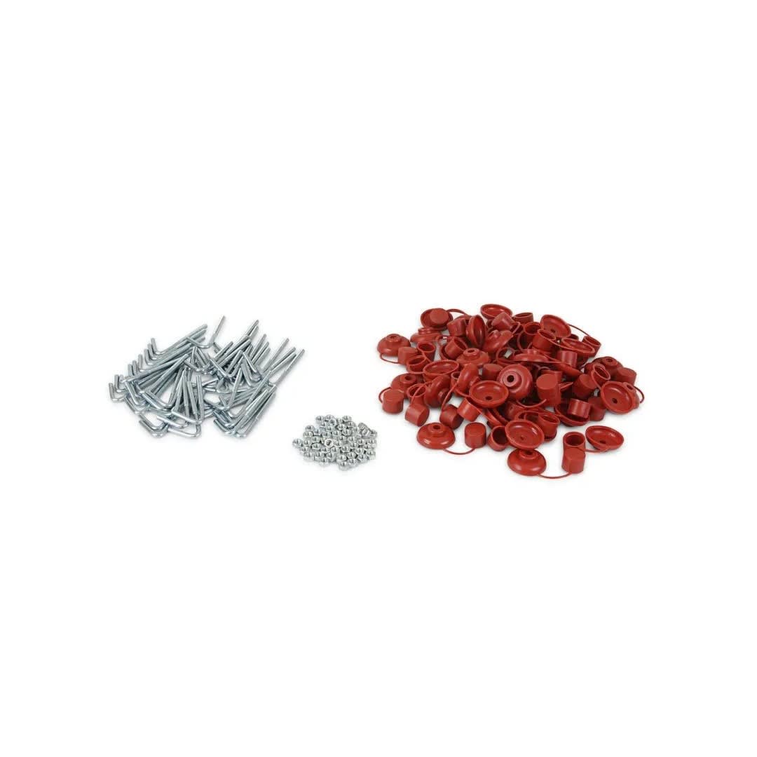 KIT GANCHO J 3/16'' X 2.5'' + TUERCA + CAPUCHON TEJA 48 UNIDADES SM
