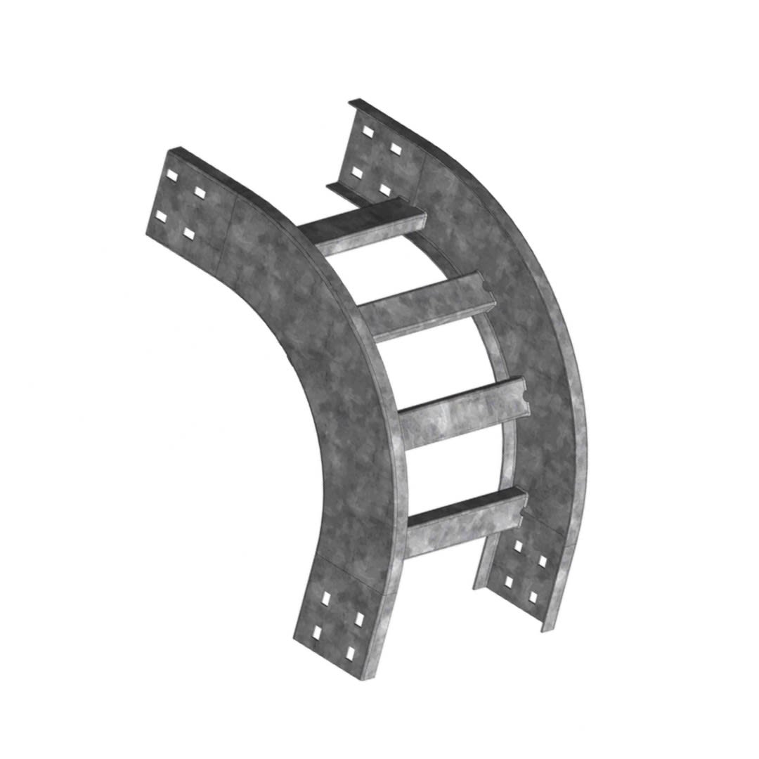 CURVA VERTICAL EXTERIOR 90° 150MM  GALV. CALIENTE ARAGCU VM