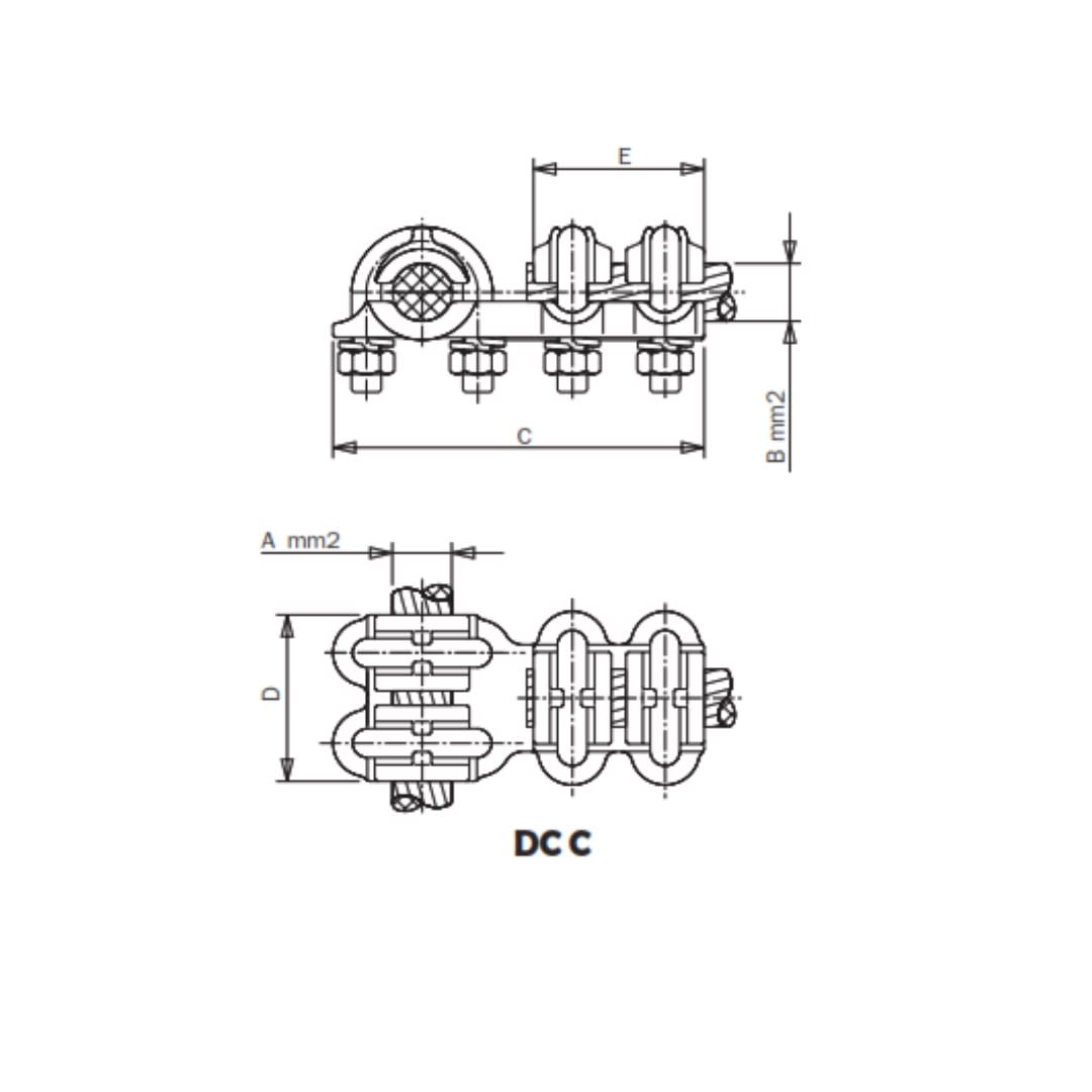 DERIVACION EN T PARA CABLES CU Ø:500/500MM DCC-500 ARAGCU AS1