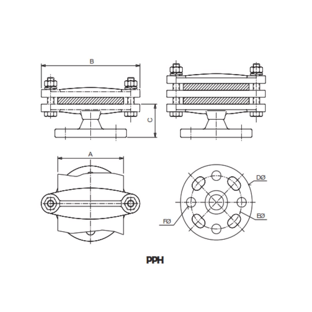 PORTAPLETINAS HTAL PARA PLETINAS FIJAS CUMONTADO SOBRE AISLADOR PPH-6076 ARAGCU AS1
