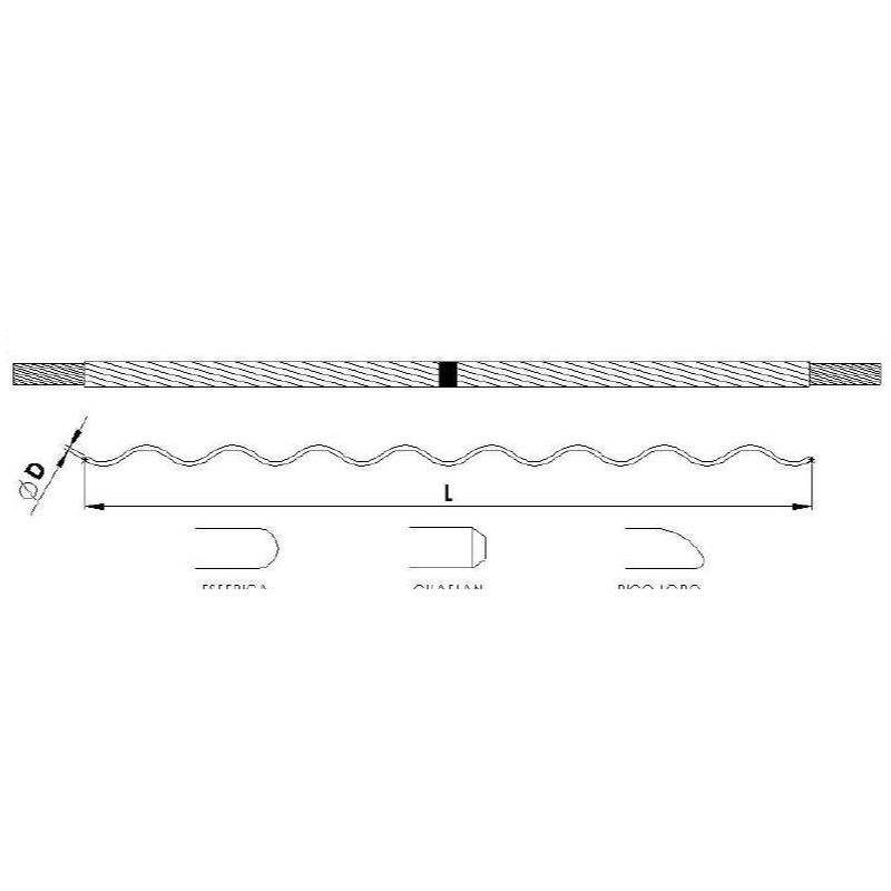 VARILLAS DE ARMAR PARA CABLE DE ACERO GALV Ø:4.60-4.85MM L:910MM VERDE MODELO VPAC 046-049 ARAGCU AT