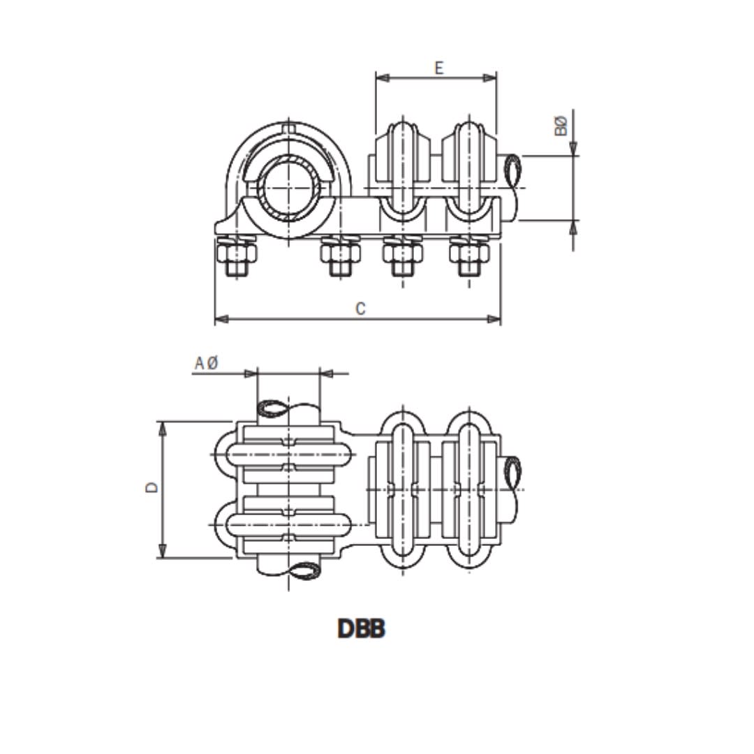 DERIVACION EN T TUBO CU PASANTE Y DERIVADO A TUBO CU Ø:25/25MM DBB-2525 ARAGCU AS1