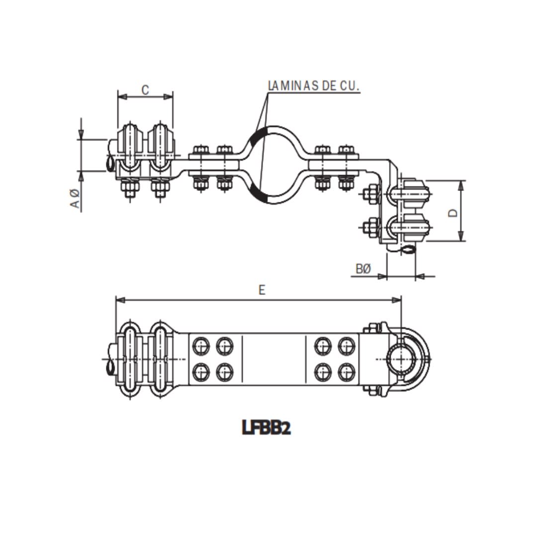 CONECTOR A 90° DE DITALACION PARA UNION DE TUBOS CU(SIN GUIA) Ø:50/40MM LFBB2-5040 ARAGCU AS2