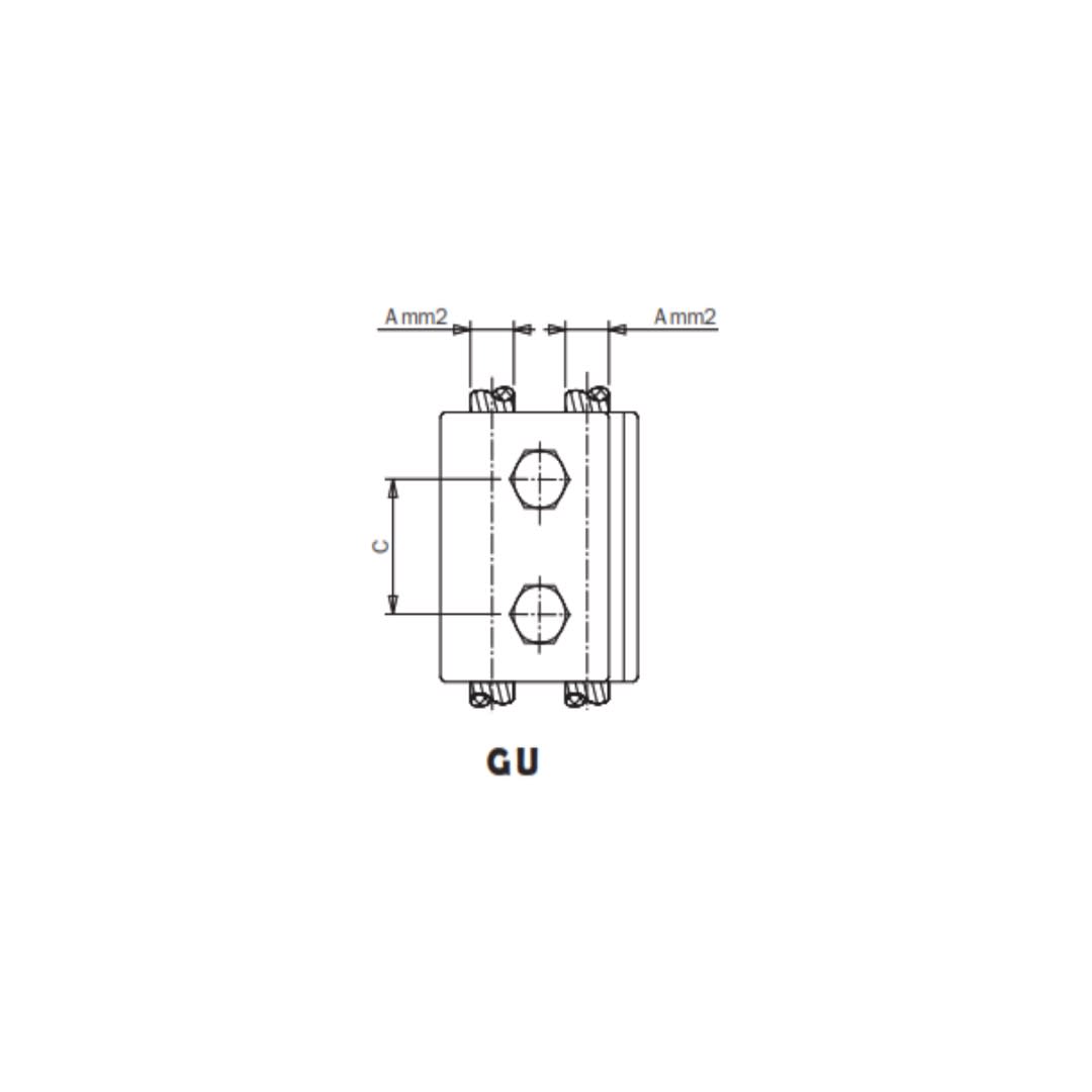 GRAPA P.A.T. PARA DOBLE CABLE DE COBRE Ø:50-160MM GU-150/50-M12 ARAGCU AS1