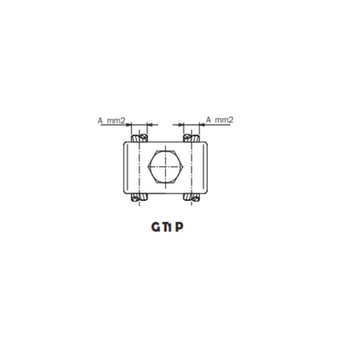 GRAPA PARALELA DOBLE CABLE DE COBRE Y PLETINA Ø:95-150MM GT1P-150 ARAGCU AS1