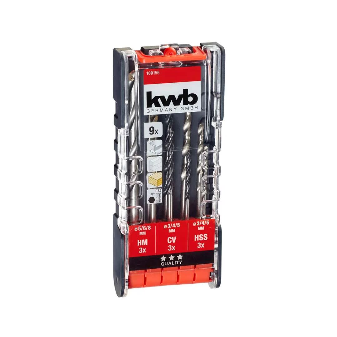 SET DE BROCAS HEX X9 PIEZAS KWB4