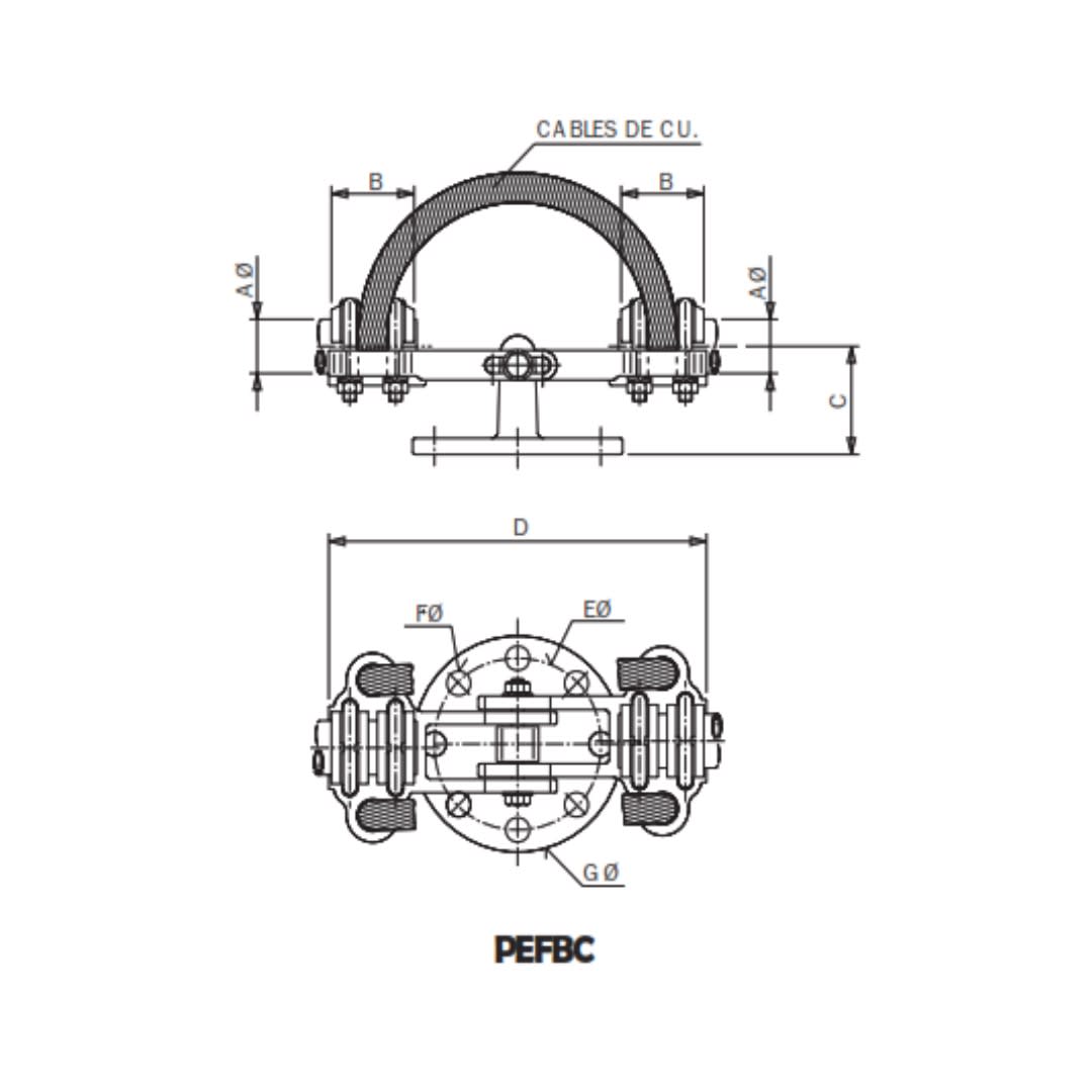 PORTATUBOS DE DITALACION PARA UNION TUBOS CUMONTADOS SOBRE AISLADOR PEFBC-303076 ARAGCU AS