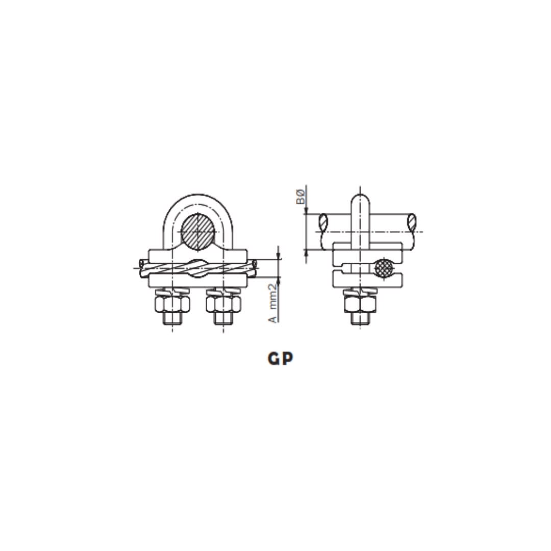GRAPA DE CONEXION PARA PICA Y CABLE DE COBRE Ø:50-70MM GP-1850 ARAGCU AS1
