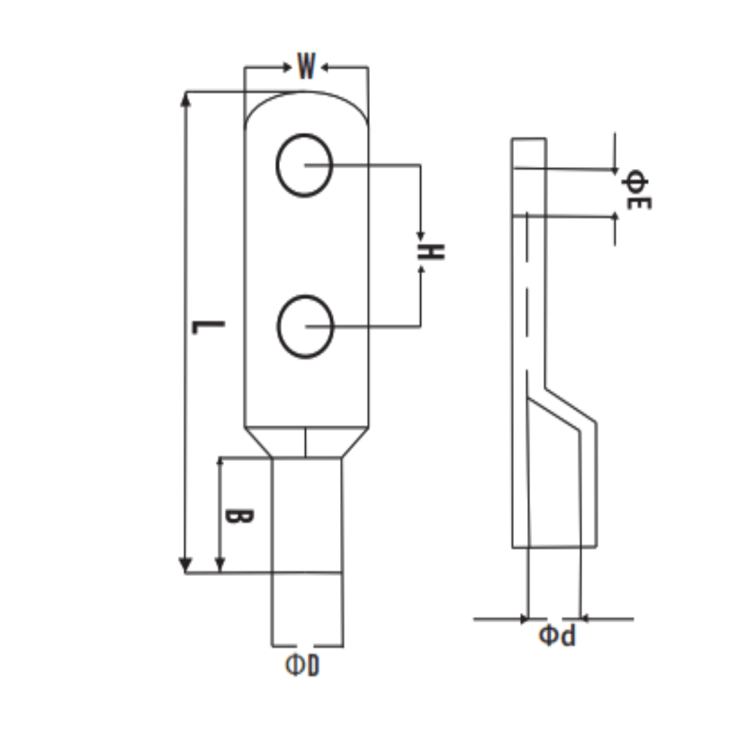 TERMINAL COBRE ESTAÑADO DE DOBLE OJO 3/8'' 4AWG CL22-2H-10 STARKER2