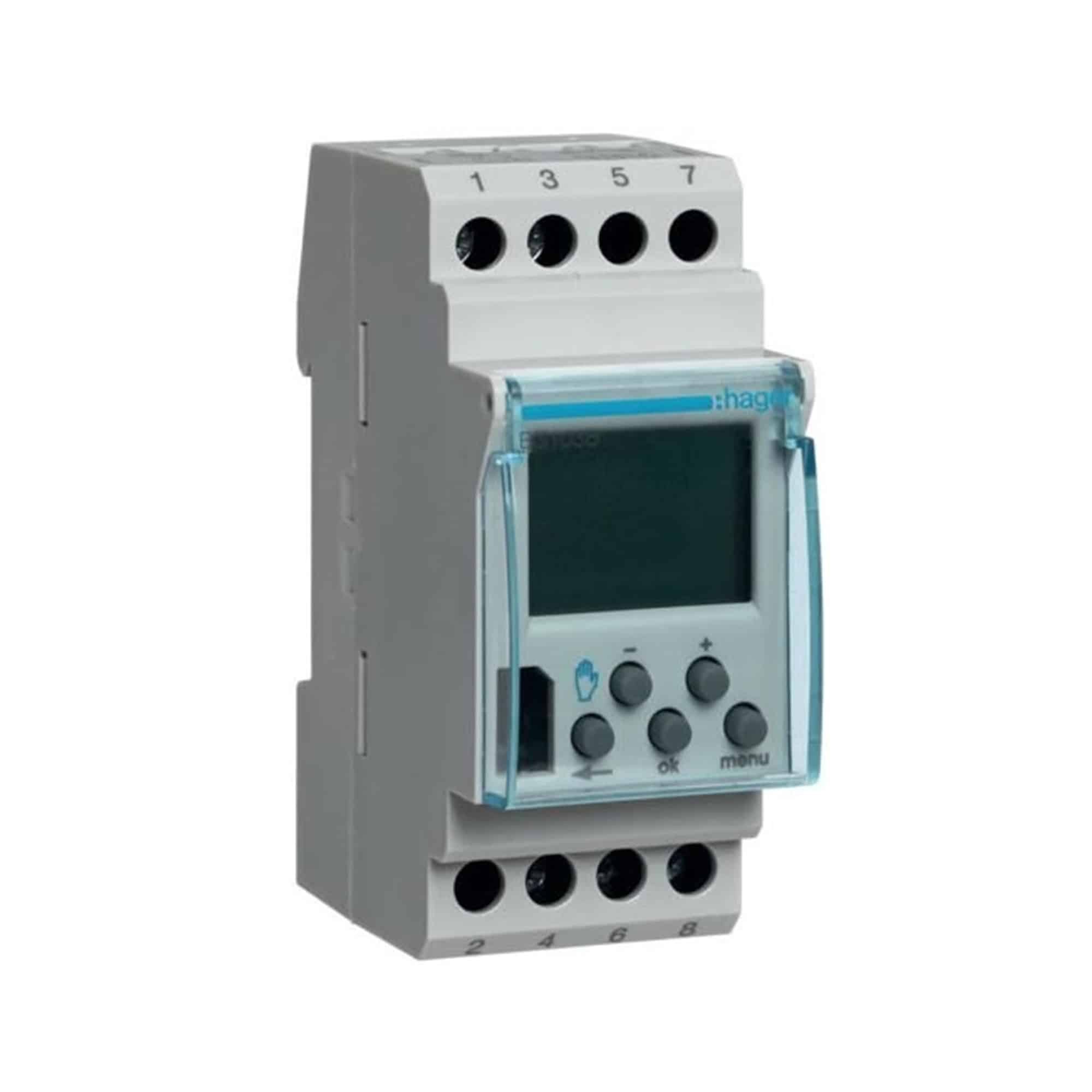 INTERRUPTOR HORARIO DIGITAL 2 MOD 16A 230VAC 2 CONM HAGER