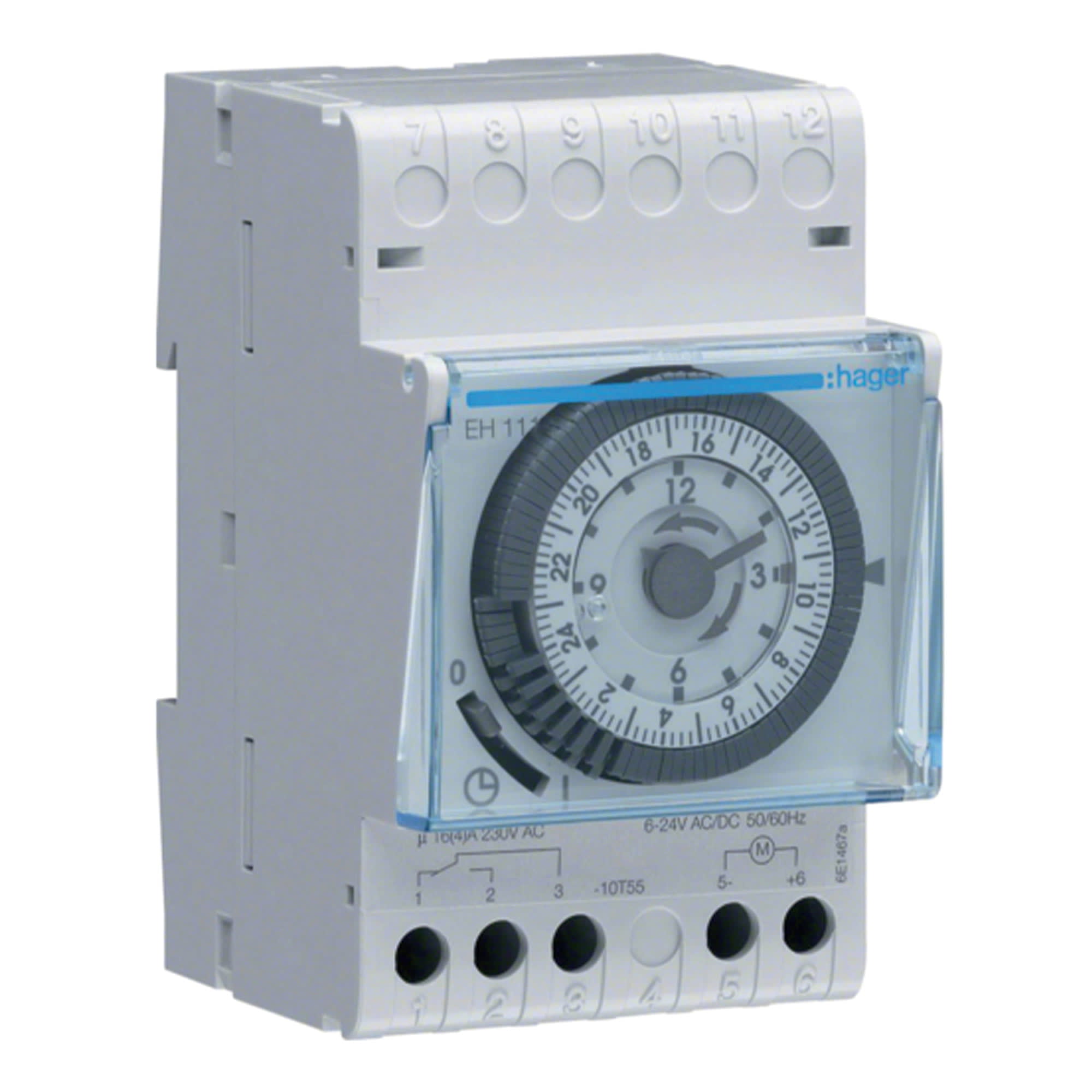 INTERRUPTOR HORARIO ANALOGICO 3 MOD. 16 A 230VAC 1CONM. CON RESERVA 200H HAGER1