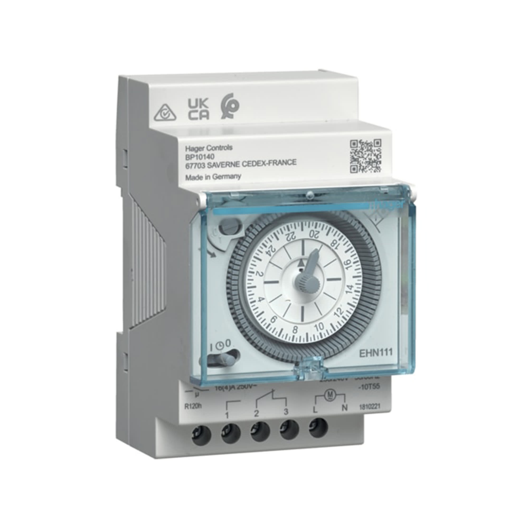 ESFERA DIARIA 230V 50/60HZ 1CONM 16A CON RESERVA 200H PASO MINIMO 15 3MOD ANCHO  EHN111 HAGER