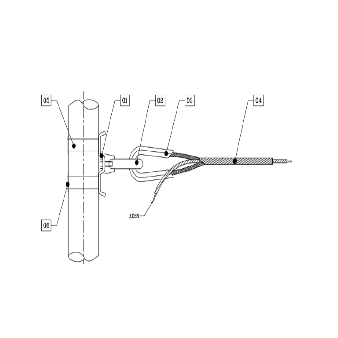 EMSAMBLE DE RETENCION PARA CABLE ADSS VANO 120 ARAGCU FO2