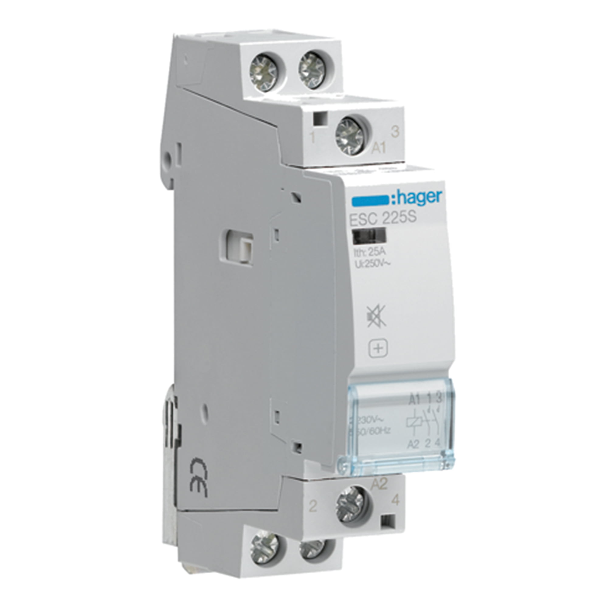 CONTACTOR SILENCIOSO 230V. AC/DC 25AMP. 2NA. 1MOD. CATEG. AC1 HAGER