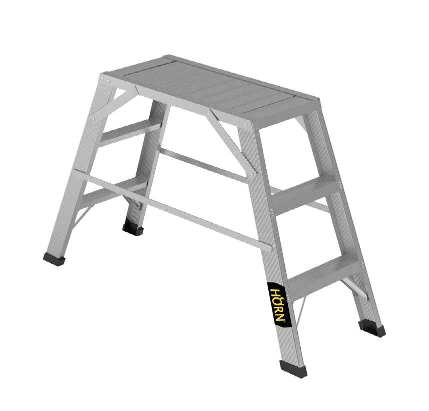 ESCALERA TIPO MINI-PLATAFORMA 02 PASOS ALUMINIO HESC-AL-6M-02 HORN1