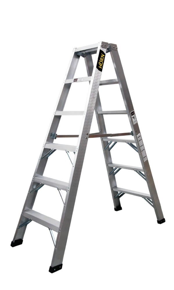 ESCALERA TIPO TIJERA DOBLE 3 PASOS ALUMINIO TIPO 2 HESC-AL-5-03-II HORN