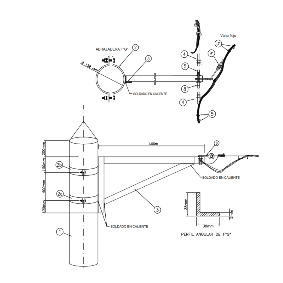 ARMADO TIPO 2 ESTRUCTURA DE DOBLE ARMADO DRE+FCE CON EXTENSOR GALV CALIENTE ARAGCU AR1