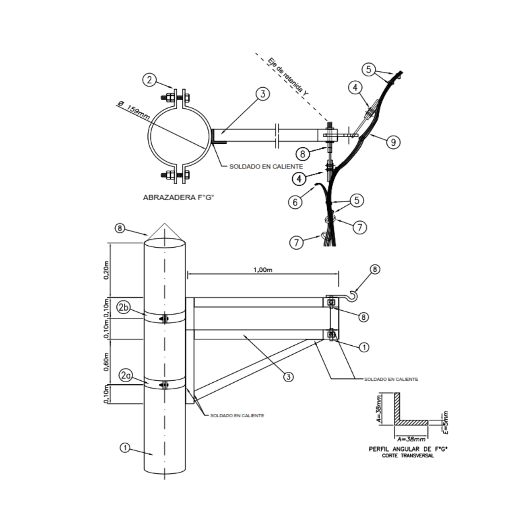 ARMADO TIPO 3 ESTRUCTURA DE DOBLE ARMADO DRE+FCE CON EXTENSOR GALV CALIENTE ARAGCU AR1