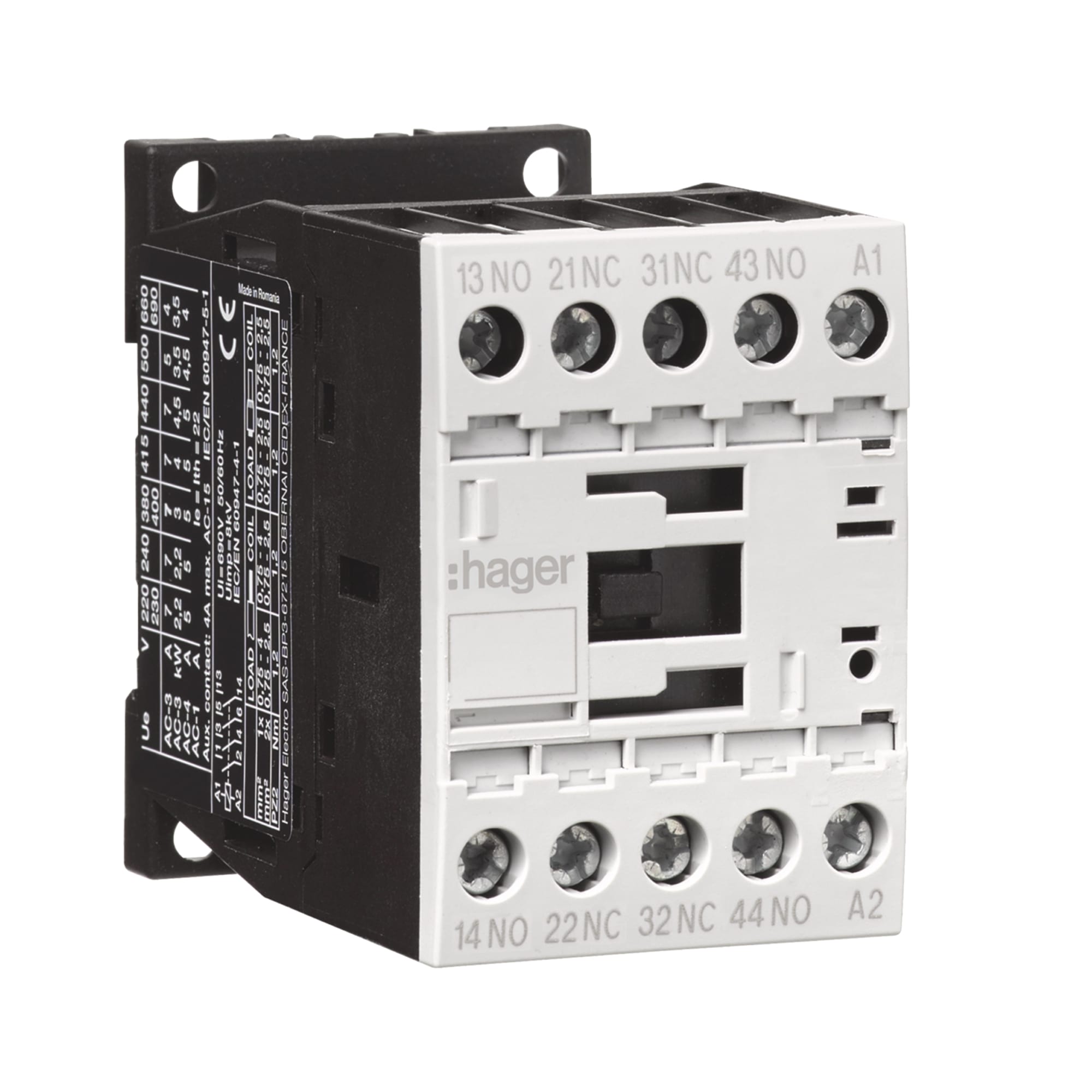 MINICONTACTOR 2NA+2NC AC15 230VAC HAGER1