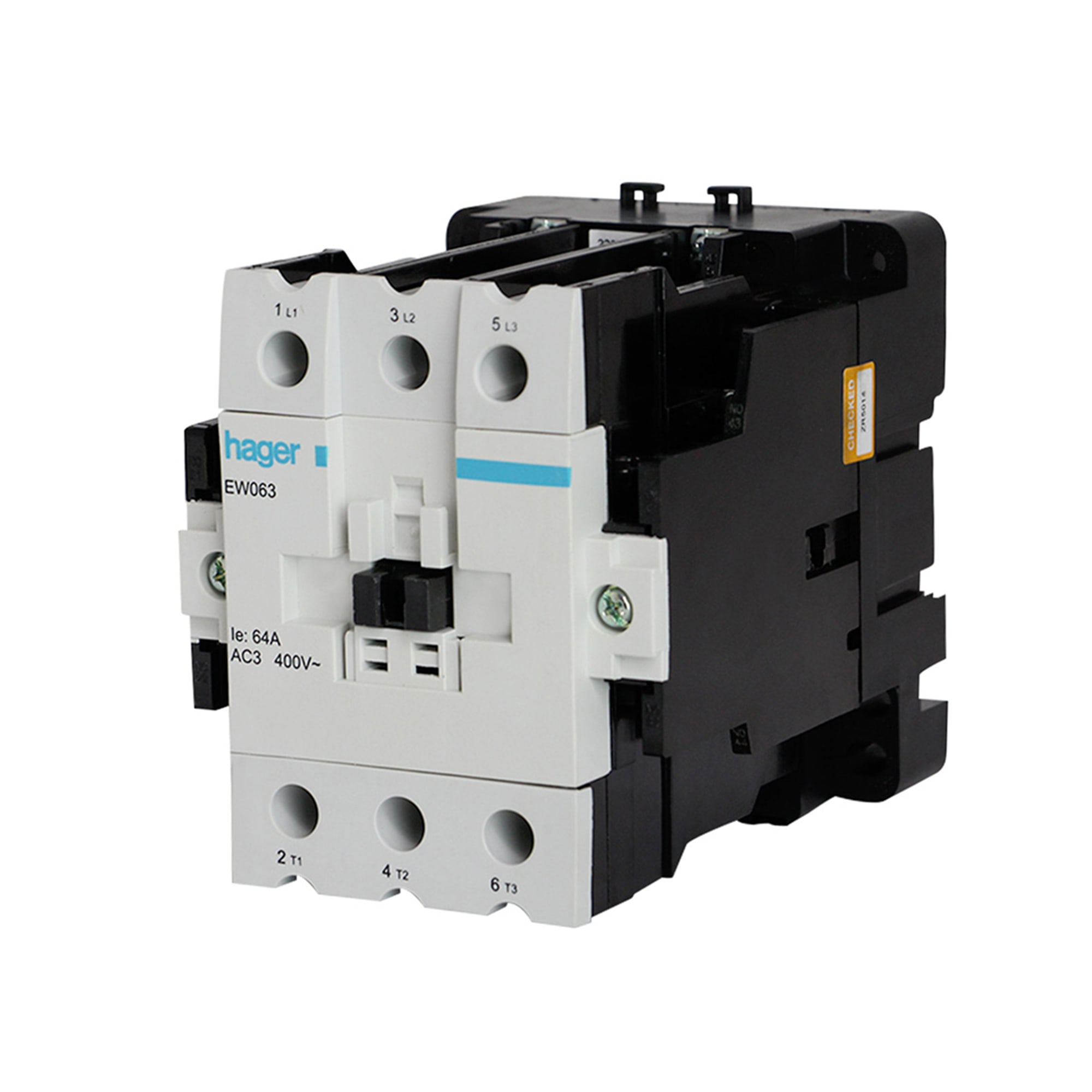 CONTACTOR DE POTENCIA AC3/380V. 64 AMP 1NA+2NC BOBINA 220V. 50/60HZ. UL. CE. IEC -60947-4-1 HAGER