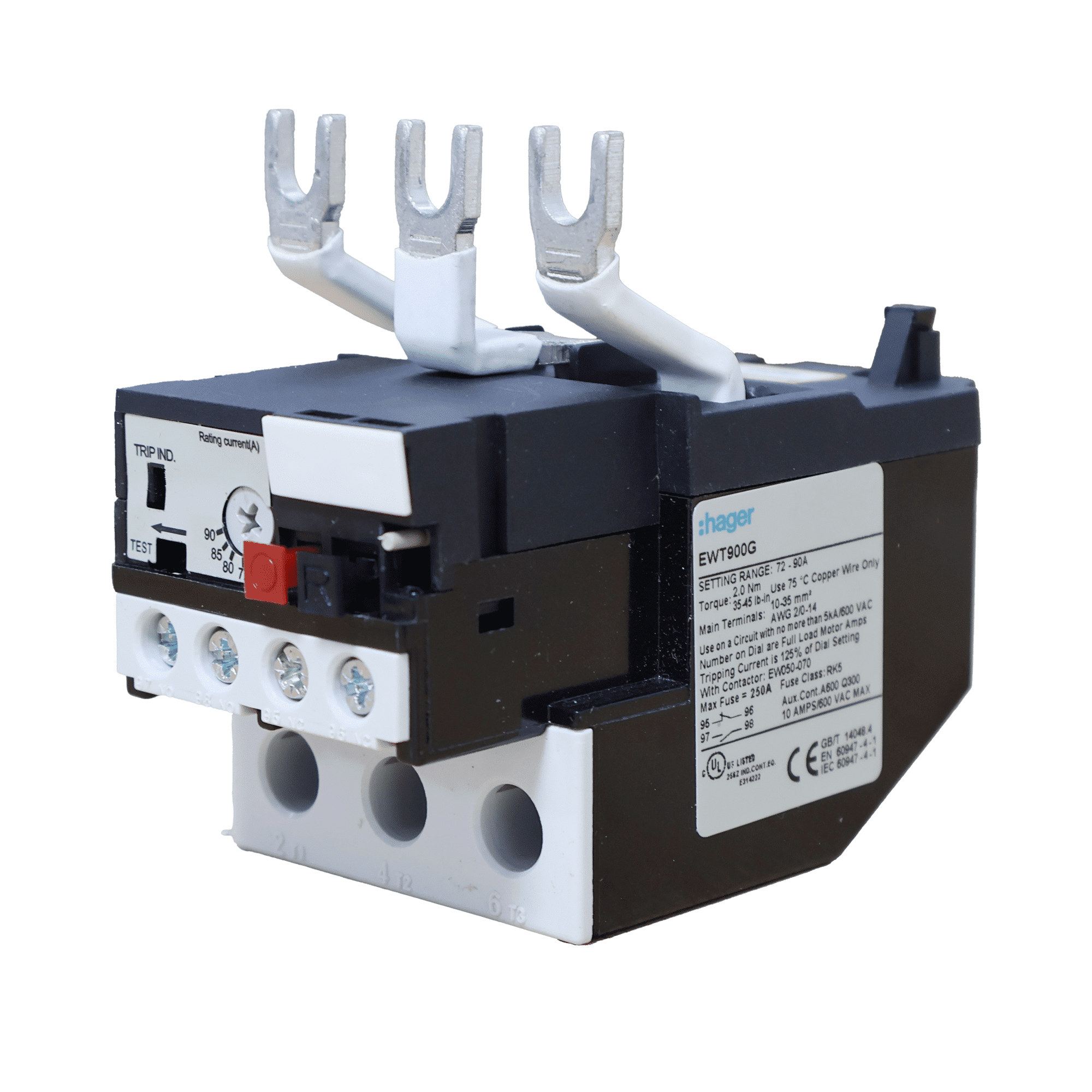 RELE PARA CONTACTOR EW50 A EW70 (REG. 72.0-90.0) HAGER