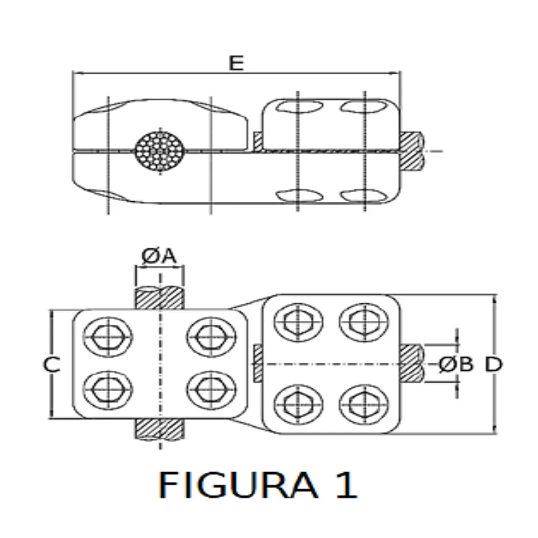 CONECTORES ANTICORONA CABLE-CABLE DERIVACION EN ''T'' F1 P:Ø24.4-26.2MM D:Ø20.3-22.7MM MODELO 350.177 ARAGCU EI