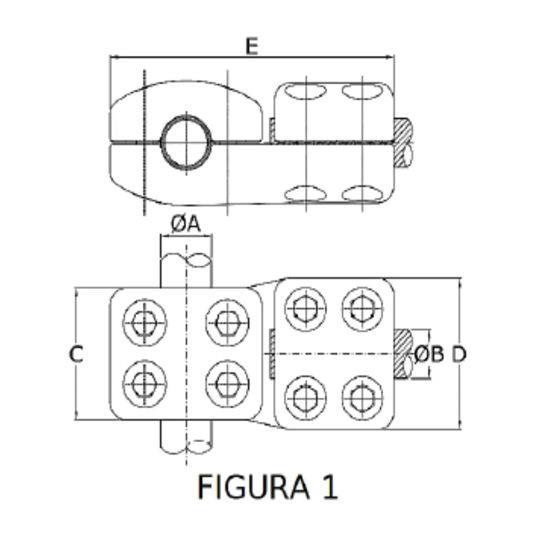 CONECTORES ANTICORONA TUBO-CABLE DERIVACION EN ''T'' F1 T:Ø30MM C:Ø12.5-14.6MM MODELO 350.208 ARAGCU EI1