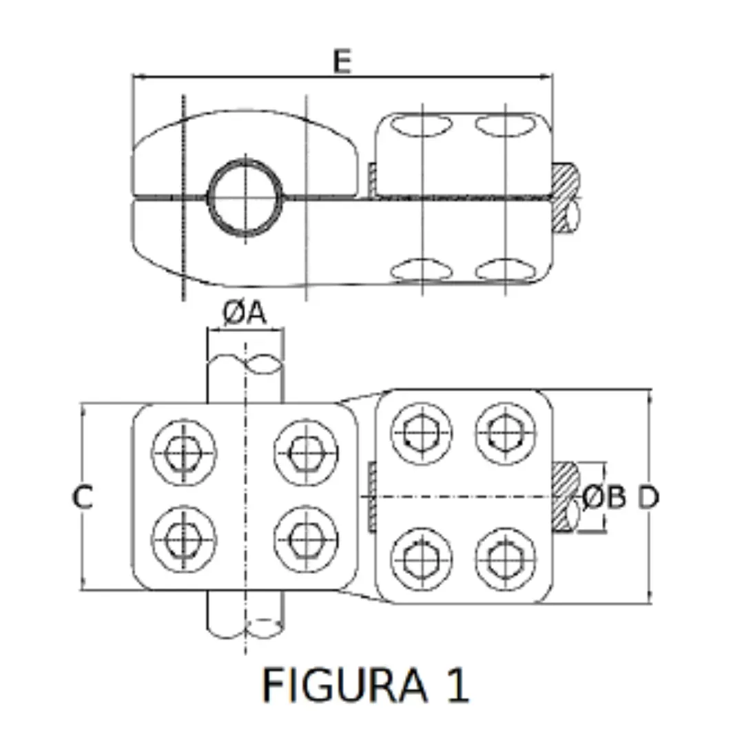 CONECTORES ANTICORONA TUBO-CABLE DERIVACION EN ''T'' F1 T:Ø30MM C:Ø24.44-27.14MM MODELO 350.212 ARAGCU EI