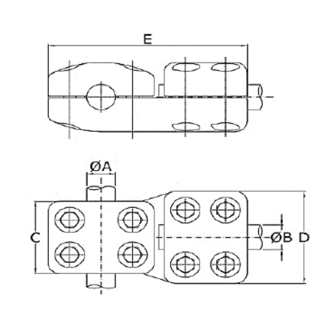 CONECTORES ANTICORONA TUBO-TUBO DERIVACION EN ''T'' P:Ø30MM D:Ø40MM MODELO 350.311 ARAGCU EI
