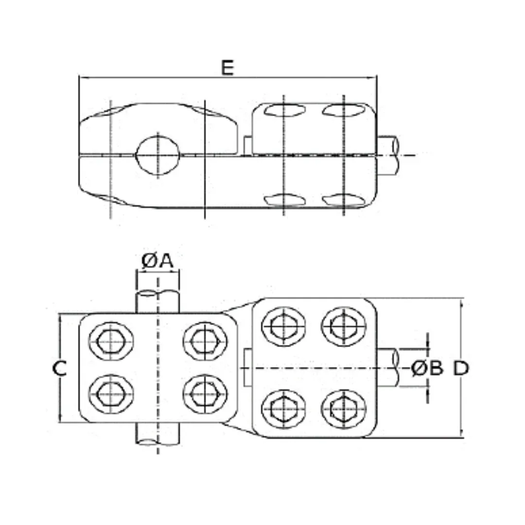 CONECTORES ANTICORONA TUBO-TUBO DERIVACION EN ''T'' P:Ø40MM D:Ø30MM MODELO 350.316 ARAGCU EI