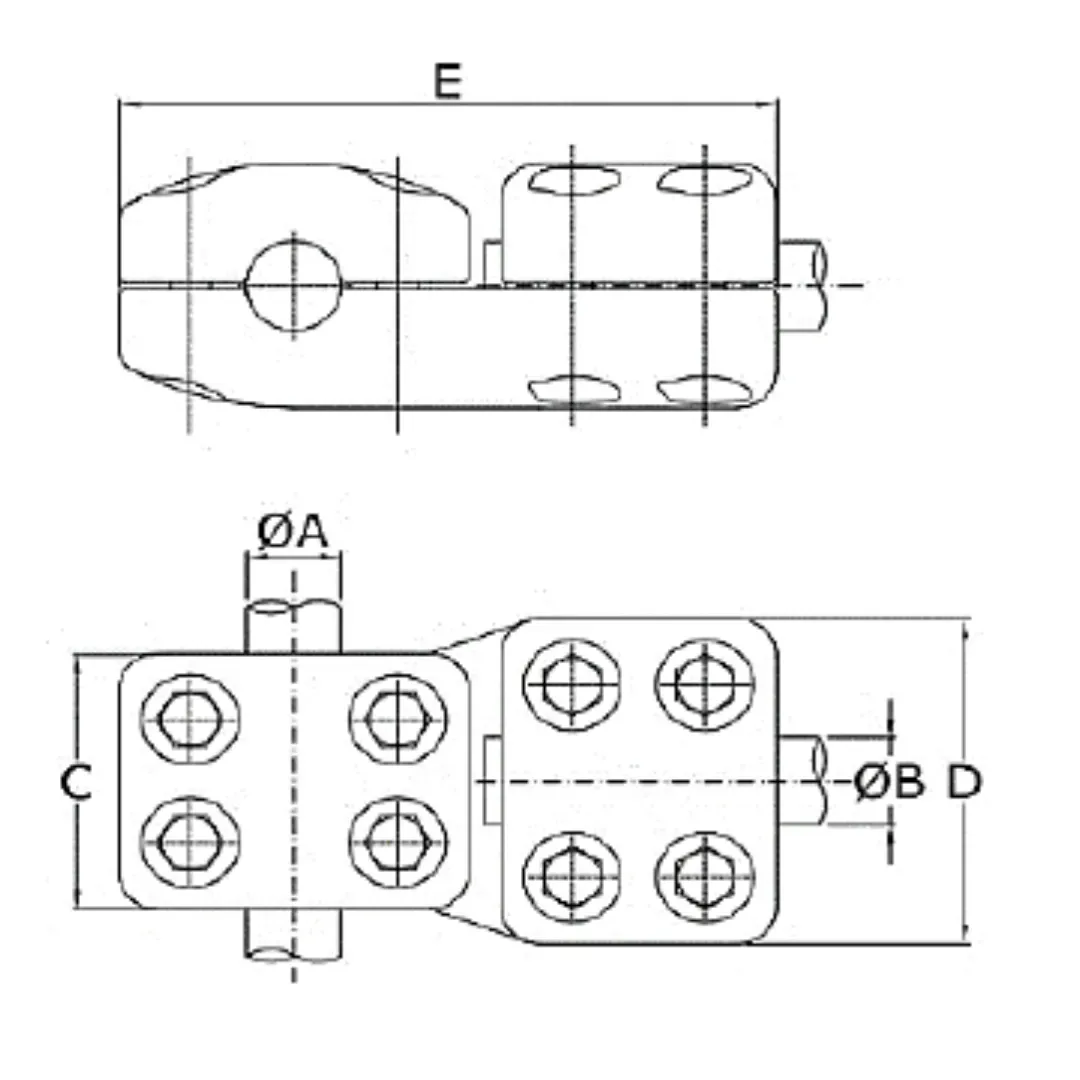 CONECTORES ANTICORONA TUBO-TUBO DERIVACION EN ''T'' P:Ø50MM D:Ø30MM MODELO 350.323 ARAGCU EI