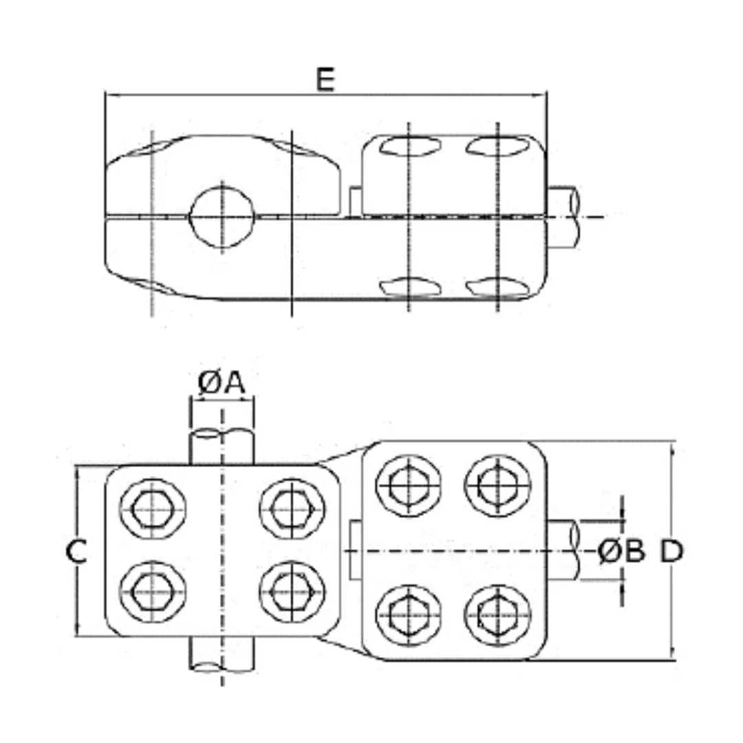 CONECTORES ANTICORONA TUBO-TUBO DERIVACION EN ''T'' P:Ø100MM D:Ø100MM MODELO 350.469 ARAGCU EI