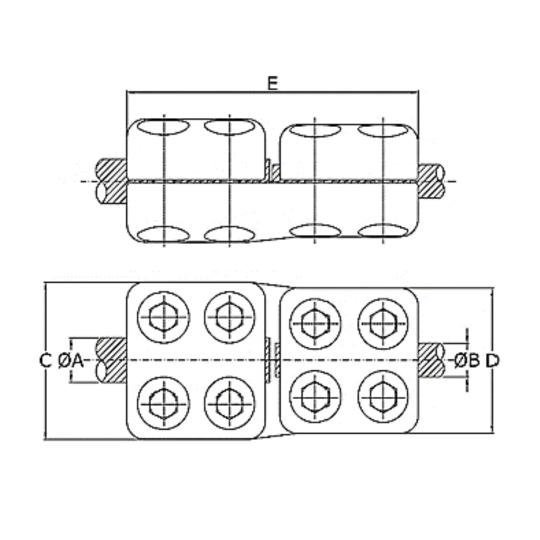 CONECTORES ANTICORONA RECTO CABLE-CABLE P:Ø27.1-29.3MM D:Ø27.1-29.3MM MODELO 350.537 ARAGCU EI1
