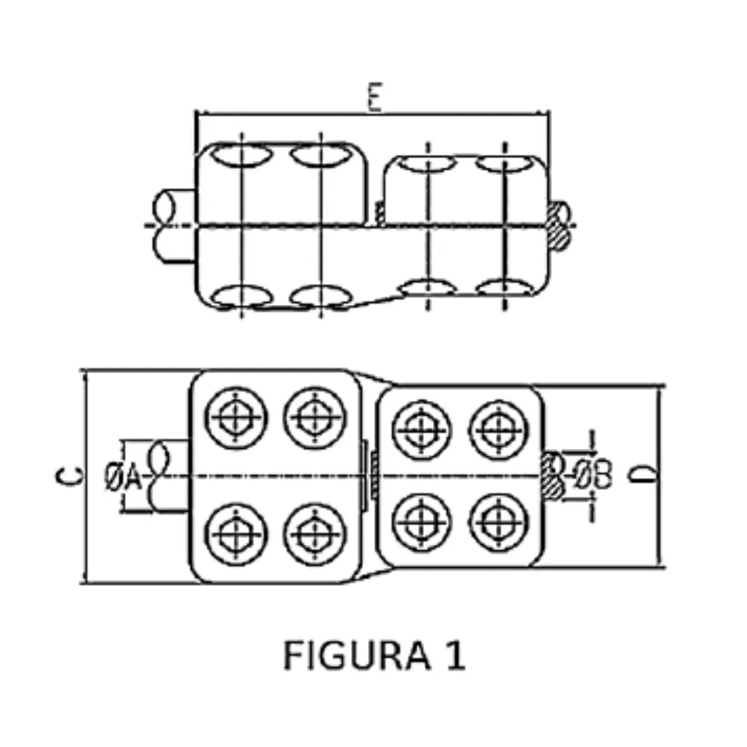 CONECTORES ANTICORONA RECTO TUBO-CABLE F1 T:Ø30MM C:Ø20.3-22.63MM MODELO 350.561 ARAGCU EI1