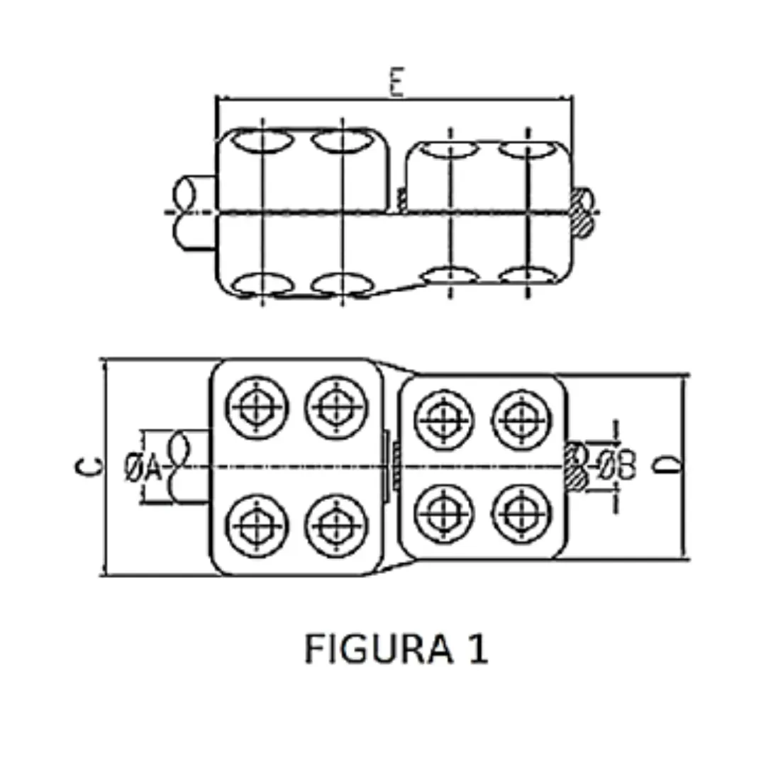 CONECTORES ANTICORONA RECTO TUBO-CABLE F1 T:Ø40MM C:Ø24.44-26.14MM MODELO 350.57 ARAGCU EI1