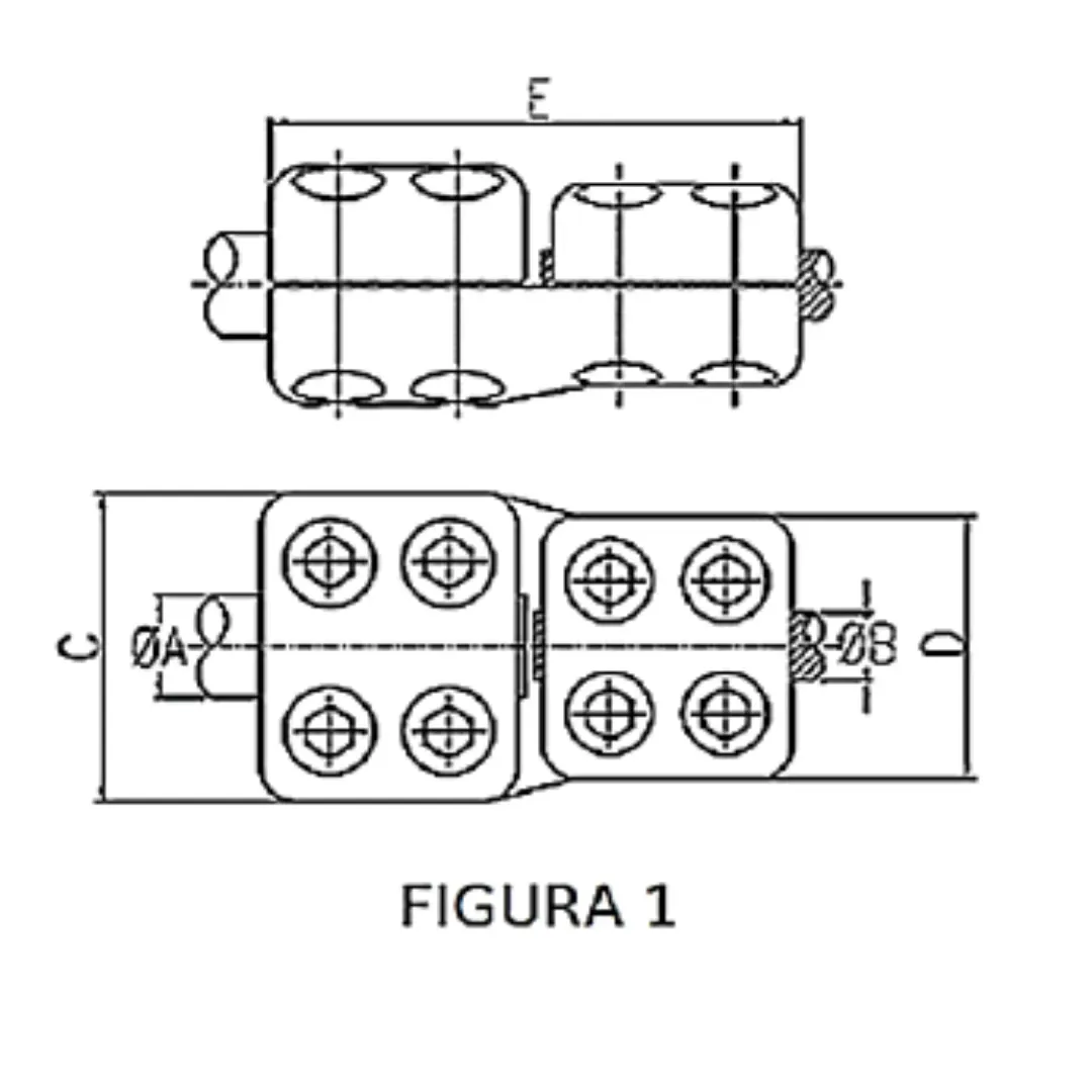 CONECTORES ANTICORONA RECTO TUBO-CABLE F1 T:Ø40MM C:Ø32.6-36.0MM MODELO 350.572 ARAGCU EI