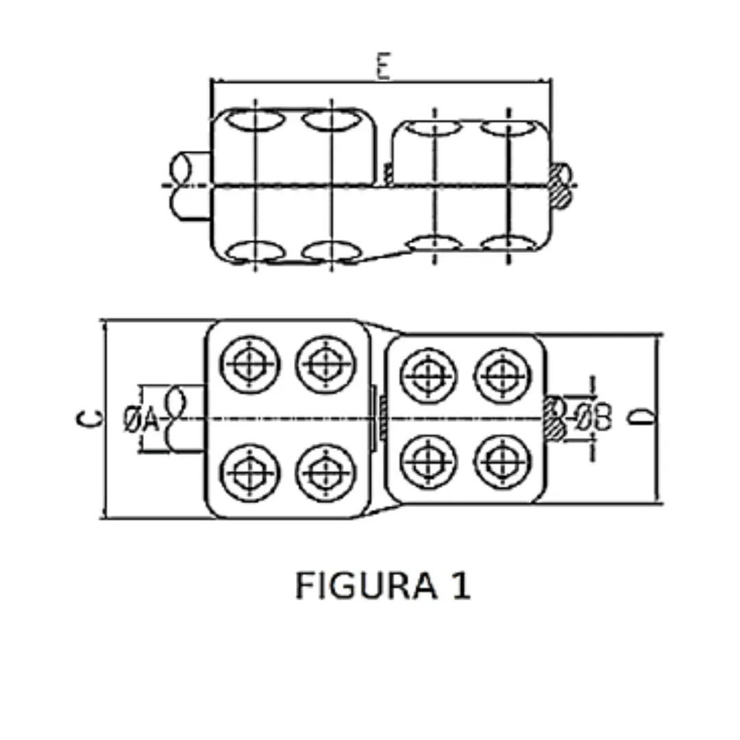 CONECTORES ANTICORONA RECTO TUBO-CABLE F1 T:Ø50MM C:Ø20.3-22.63MM MODELO 350.577 ARAGCU EI1