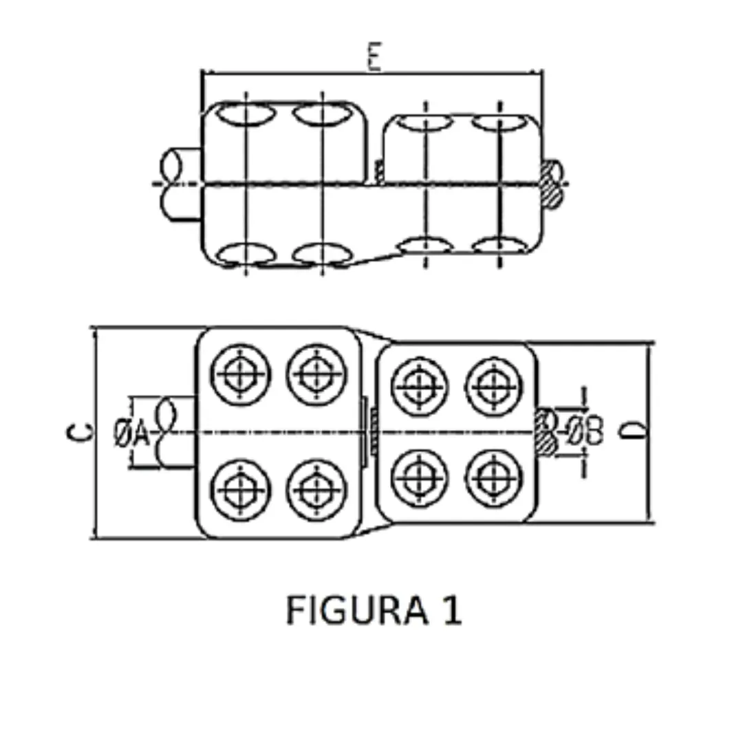 CONECTORES ANTICORONA RECTO TUBO-CABLE F1 T:Ø50MM C:Ø32.6-36.0MM MODELO 350.58 ARAGCU EI