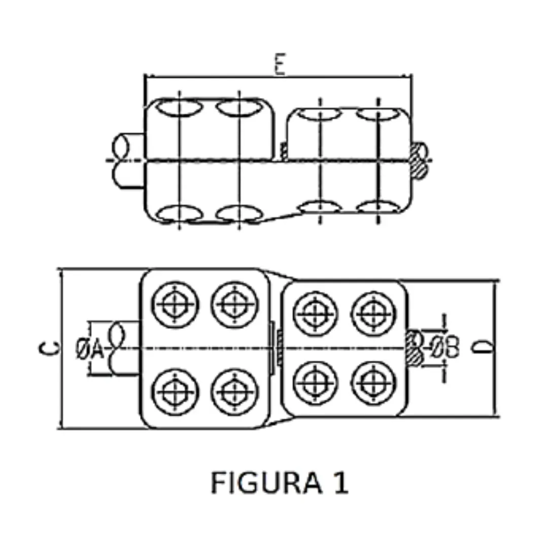 CONECTORES ANTICORONA RECTO TUBO-CABLE F1 T:Ø60MM C:Ø15.8-17.5MM MODELO 350.584 ARAGCU EI1