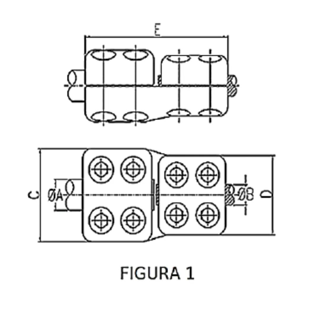 CONECTORES ANTICORONA RECTO TUBO-CABLE F1 T:Ø60MM C:Ø32.6-36.0MM MODELO 350.588 ARAGCU EI