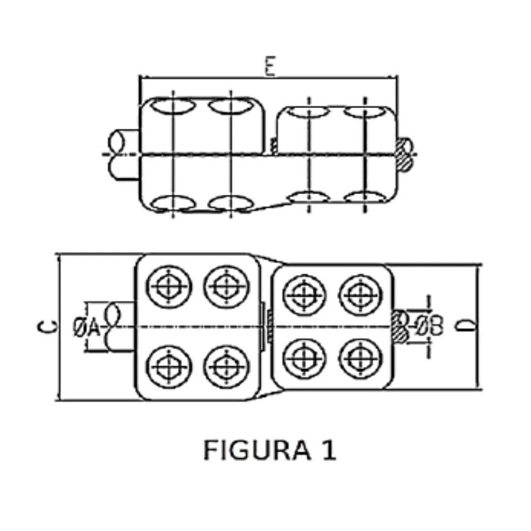 CONECTORES ANTICORONA RECTO TUBO-CABLE F1 T:Ø60MM C:Ø41.1-45.3MM MODELO 350.59 ARAGCU EI