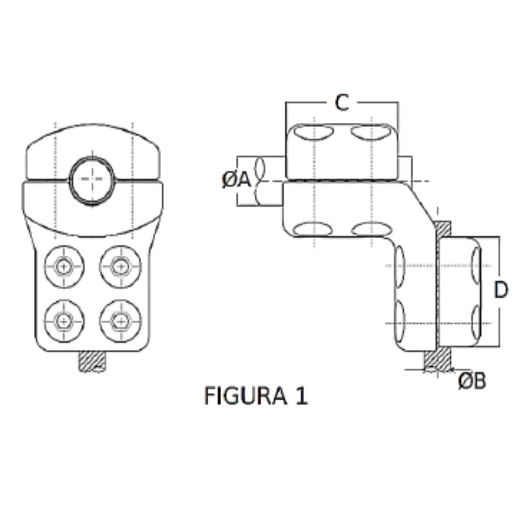 CONECTORES ANTICORONA TUBO-CABLE ACODADO 90° F1 T:Ø30MM C:Ø15.8-17-17MM MODELO 350.81 ARAGCU EI1