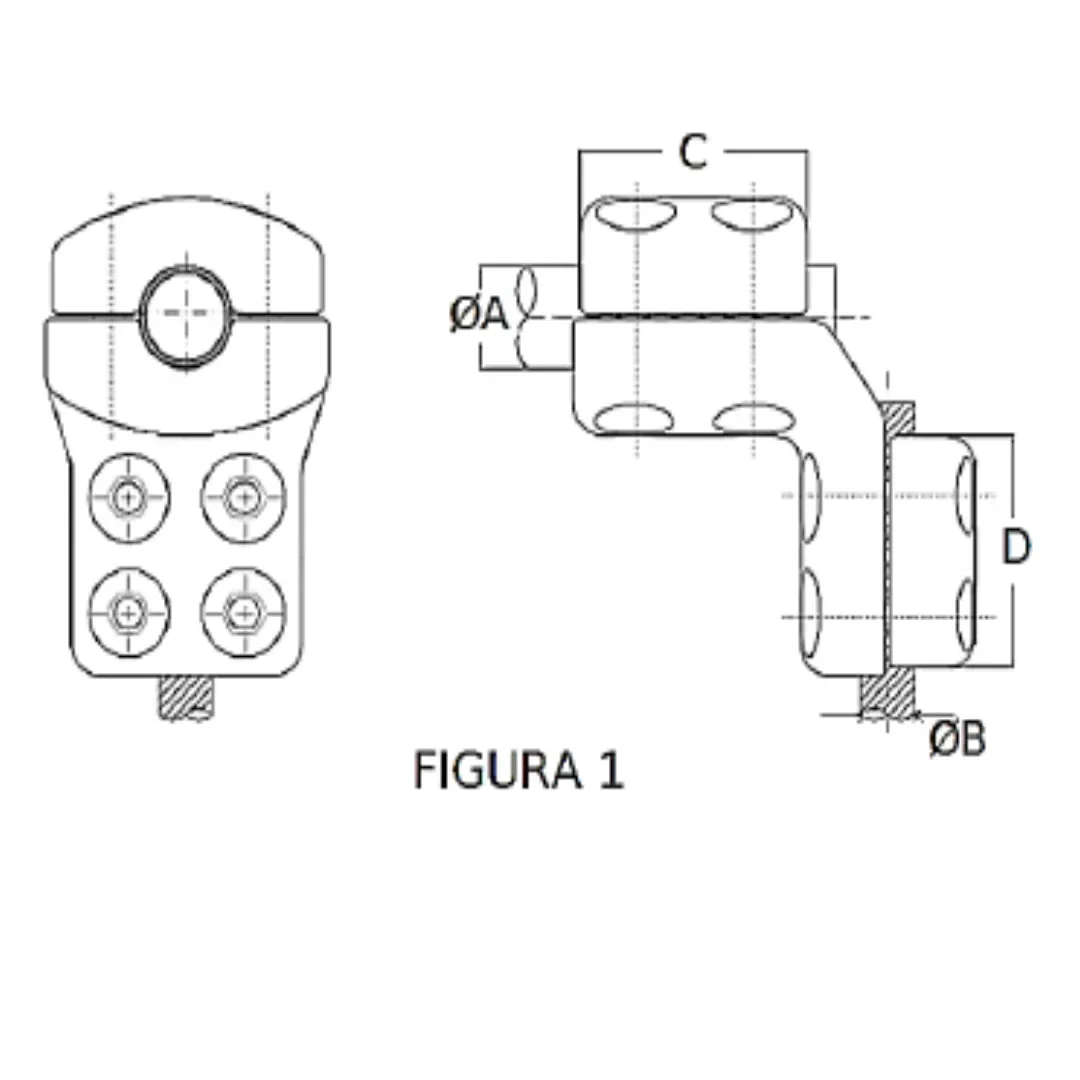 CONECTORES ANTICORONA TUBO-CABLE ACODADO 90° F1 T:Ø30MM C:Ø20.3-22.7MM MODELO 350.811 ARAGCU EI1