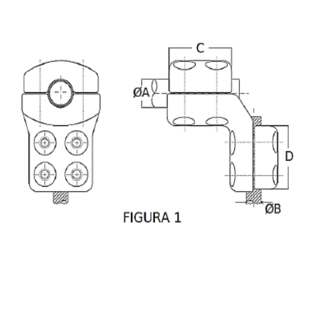 CONECTORES ANTICORONA TUBO-CABLE ACODADO 90° F1 T:Ø30MM C:Ø32-36MM MODELO 350.814 ARAGCU EI